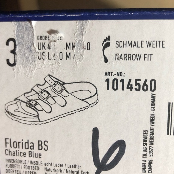 Florida BS Chalice Blue  37 USL 6 Narrow Fit - Picture 8 of 8